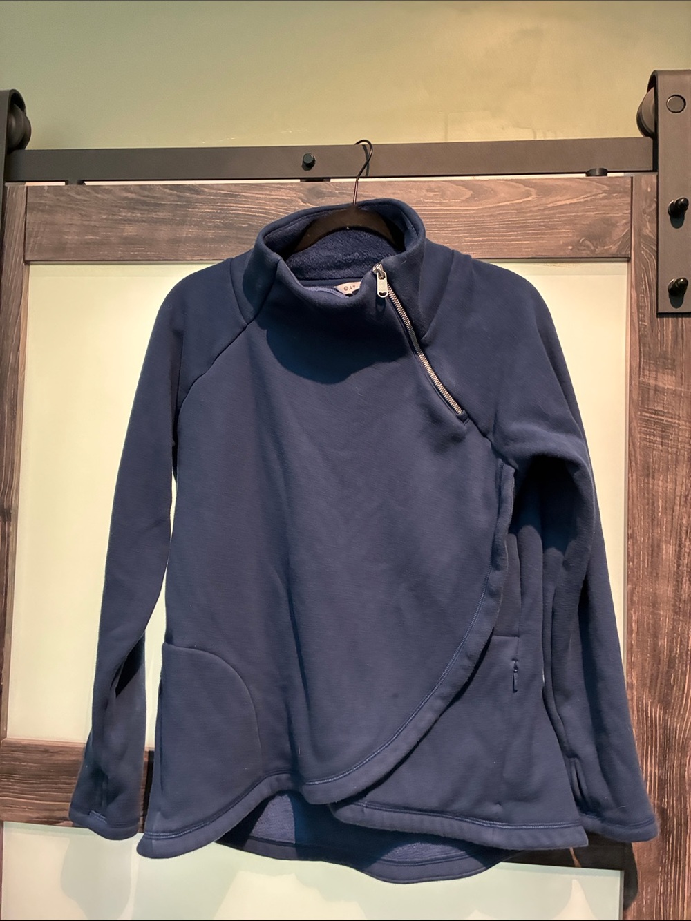 Navy Athleta Assymetrical Zip Fleece Pullover - Women’s